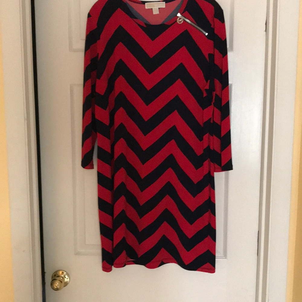 Navy and red Michael Kors dress.